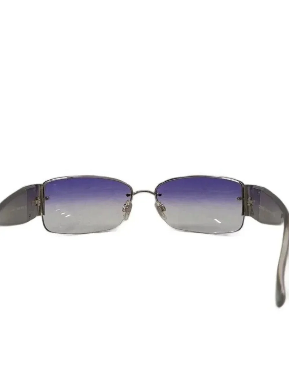 Chanel CC Logo Sunglasses Rhinestone Purple Silver Color an Eyewear